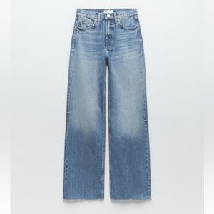 Zara Full Length TRF High Rise Wide Leg Jean